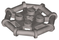 Plate Special 2 x 2 with Bar Frame Octagonal, Reinforced, Completely Round Studs in Flat Silver