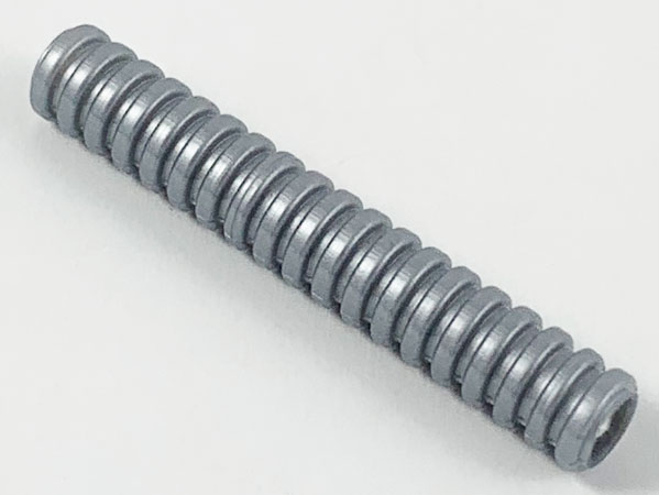 Hose, Ribbed 7mm D. 6L / 4.8cm in Flat Silver