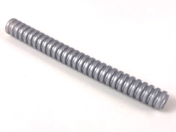 Hose, Ribbed 7mm D. 9L / 7.2cm in Flat Silver