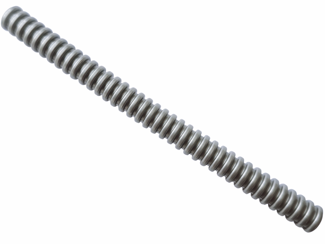Hose, Ribbed 7mm D. 12L / 9.6cm in Flat Silver