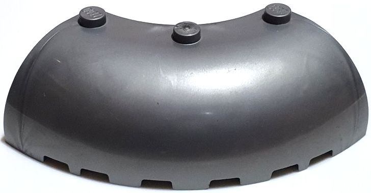Brick Round Corner 6 x 6 x 2 in Flat Silver