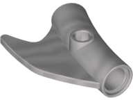 Technic Pin Connector Round Curved with Fin and Hole in Flat Silver