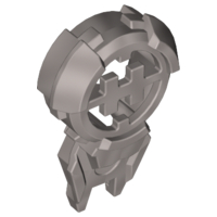 Large Figure Chest Badge with 'H' Hero Factory Logo in Spiked Circle in Flat Silver