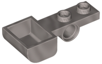 Launcher, 1 x 4 with 1 x 2 Plate with Pin Hole and Bucket (Catapult) in Flat Silver