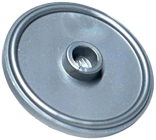Shield Round with Stud and Raised Rim [Plain] in Flat Silver