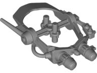 Large Figure Mask, Face Shield with Goggles in Flat Silver