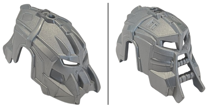Large Figure Mask, Dual Sided - Fire Lord / Drilldozer in Flat Silver