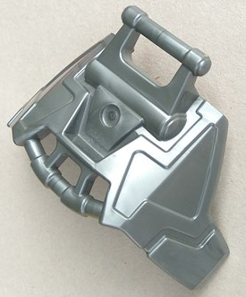 Large Figure Chest Cover, Armour with Angled Bar on Top and Straight Bar on Bottom in Flat Silver