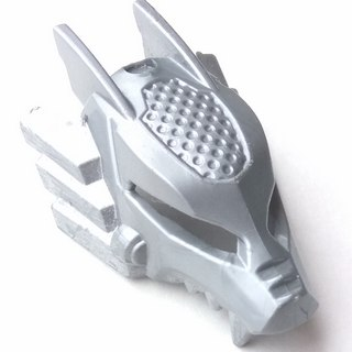 Large Figure Mask, Wolf in Flat Silver
