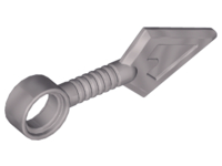 Weapon Spear Short with Hole in Flat Silver