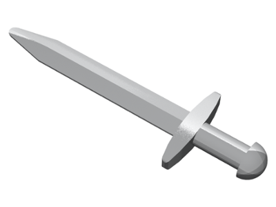 Weapon Sword / Greatsword Pointed with Thin Crossguard in Flat Silver