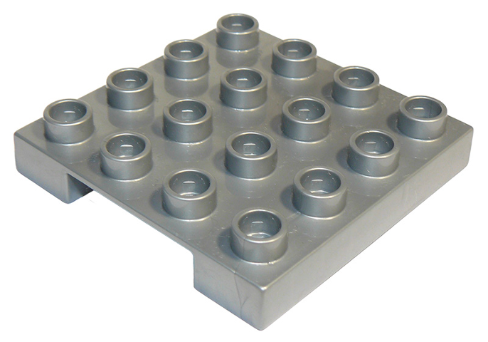 Duplo Loading Pallet 4 x 4 Smooth Side in Flat Silver
