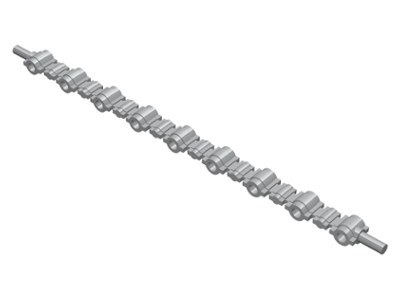 Large Figure Weapon Ammo, Flexible Ammunition Belt in Flat Silver