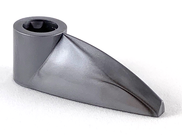 Technic Tooth 1 x 3 with Axle Hole [Hollow Underside] in Flat Silver
