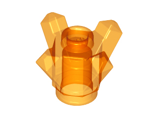 Rock 1 x 1 Crystal 4 Point in Trans-Orange
