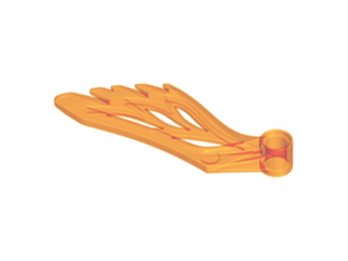 Creature Body Part, Wing with Pin Hole in Trans-Orange