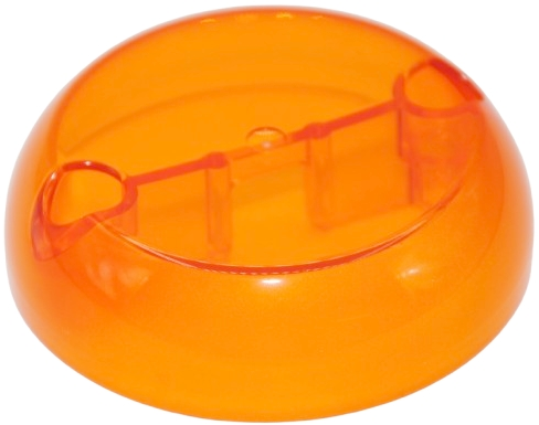 Dome Hemisphere 7 x 7 with 2 Pin Holes [Plain] in Trans-Orange