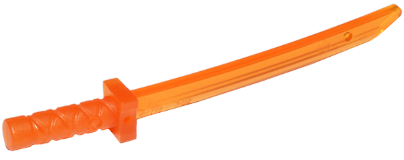 Weapon Sword / Katana / Shamshir with Capped Pommel [Square Guard] in Trans-Orange