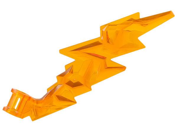 Wave / Lightning with Axle Hole in Trans-Orange