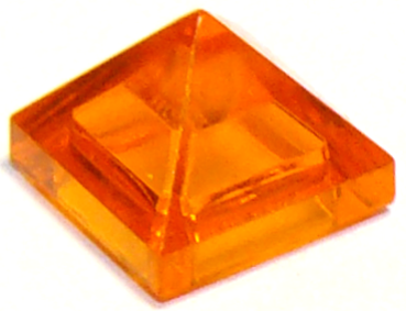 Brick Sloped 45° 1 x 1 x 2/3 Quadruple Convex [Pyramid] in Trans-Orange
