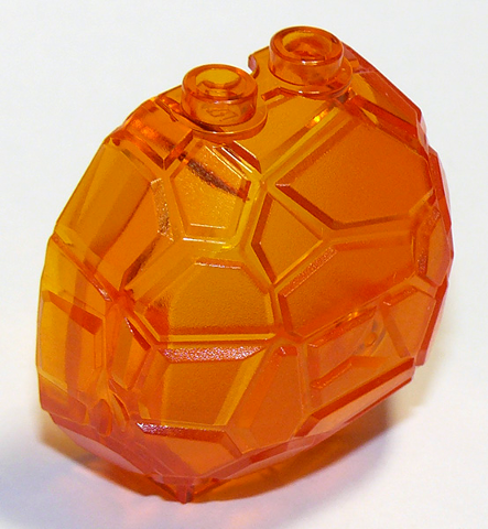 Rock / Boulder, Vertical Half in Trans-Orange