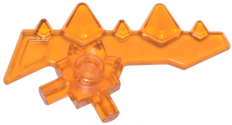 Weapon Blade with Spikes and Two Bars in Trans-Orange