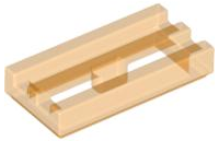 Tile Special 1 x 2 Grille with Bottom Groove in Trans-Orange