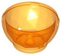 Pod, Round, Faceted 4 x 4 x 1 2/3 (Dragon Egg Bottom) in Trans-Orange