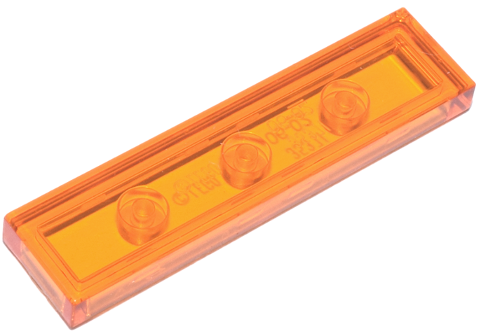 Tile 1 x 4 with Groove in Trans-Orange