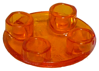 Plate Round 2 x 2 with Rounded Bottom [Boat Stud] in Trans-Orange