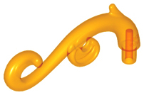 Curled Decorative Ornament / Plant Vine with Bar in Trans-Orange