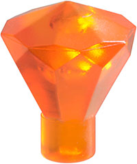 Rock 1 x 1 Jewel / Gem 24 Facet in Trans-Orange
