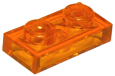 Plate 1 x 2 in Trans-Orange