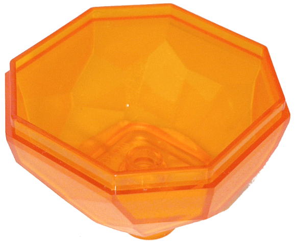 Rock Boulder 4 x 4, Bottom in Trans-Orange