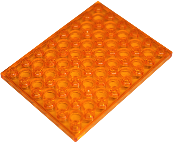 Plate 6 x 8 in Trans-Orange