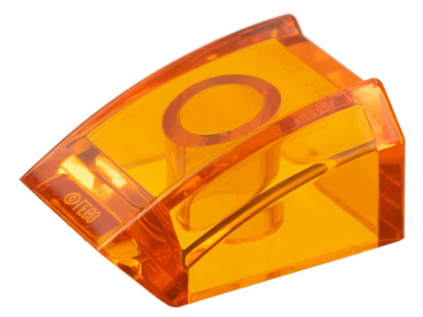 Brick Curved 2 x 2 with Lip, No Studs in Trans-Orange