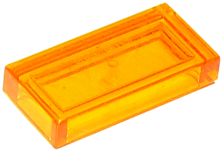 Tile 1 x 2 with Groove in Trans-Orange