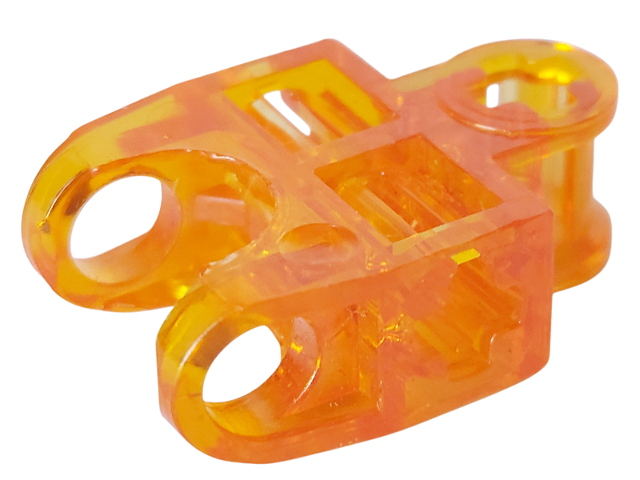 Technic Axle Connector 2 x 3 with Ball Socket, Open Sides in Trans-Orange