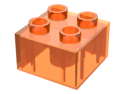 Duplo Brick 2 x 2 in Trans-Orange
