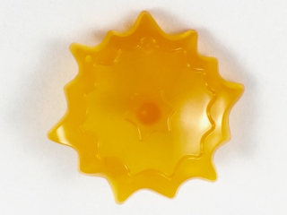 Wave / Power Burst / Flame, Shield Large with Bar End in Trans-Orange
