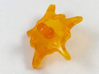 Wave / Power Burst / Flame, Shield Small with Bar Ends in Trans-Orange