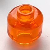 Minifig Head [Plain] [Vented Stud - 2 Holes] in Trans-Orange
