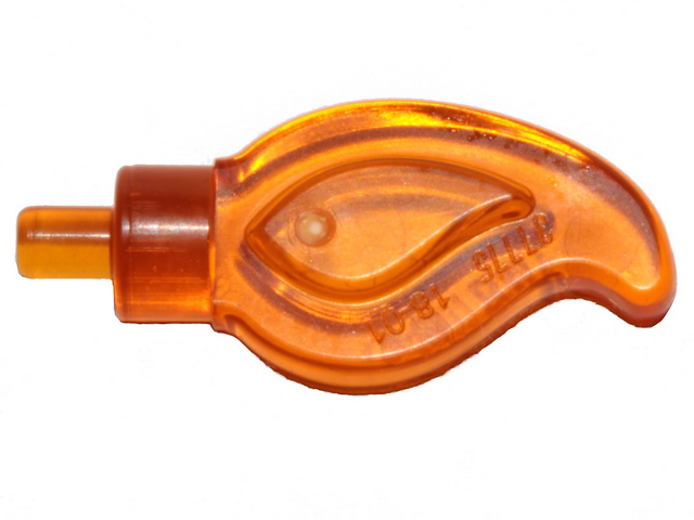 Wave / Flame Small with Pin in Trans-Orange
