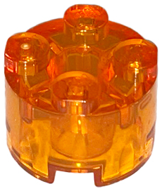Brick Round 2 x 2 with Axle Hole in Trans-Orange