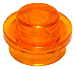 Plate Round 1 x 1 with Solid Stud in Trans-Orange
