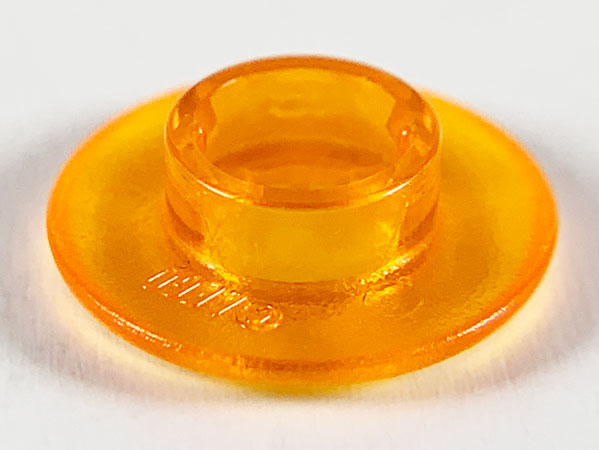 Clikits Bead, Ring Thin Large with Hole and High Connector in Trans-Orange