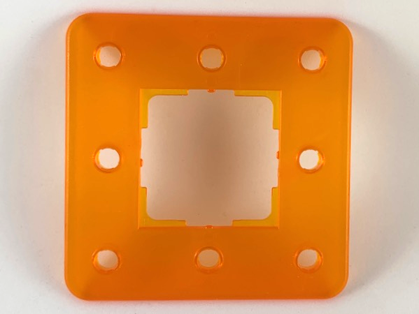 Clikits Frame, Square 3 x 3 with 8 Holes in Trans-Orange