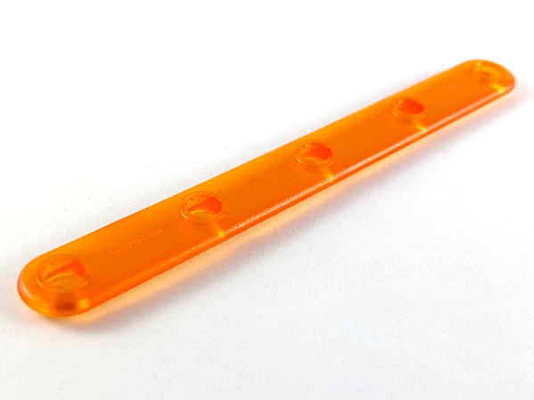 Clikits Connector, Straight 2 x 14 with 5 Holes in Trans-Orange