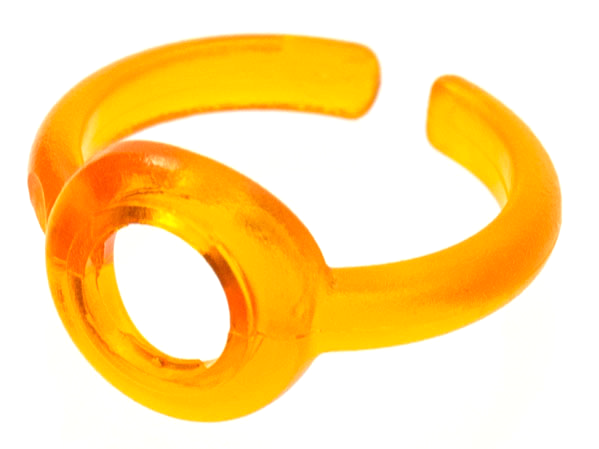 Clikits Ring, Narrow Band with Hole in Top in Trans-Orange