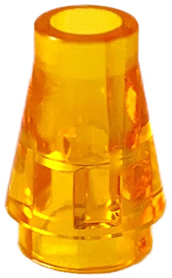 Cone 1 x 1 [No Top Groove] in Trans-Orange